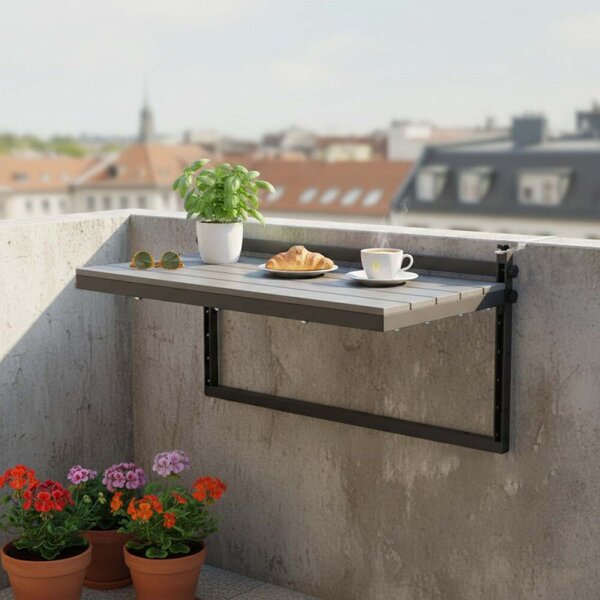 Závěsný stolek na balkon 80x37x42 cm SPRINGOS GF0121 šedý