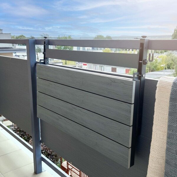 Závěsný stolek na balkon 80x37x42 cm SPRINGOS GF0121 šedý