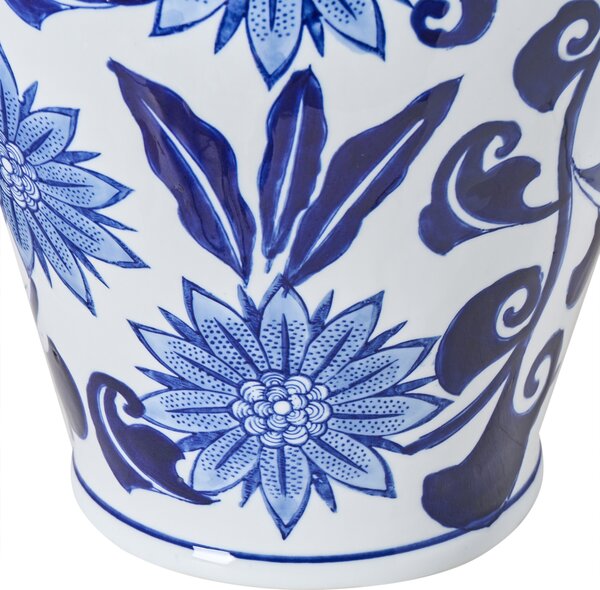 Váza na květiny GIRONA Porcelán 35 cm Bílá/Modrá
