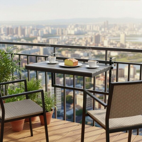 Závěsný stolek na balkon 80x37x42 cm SPRINGOS GF0121 šedý