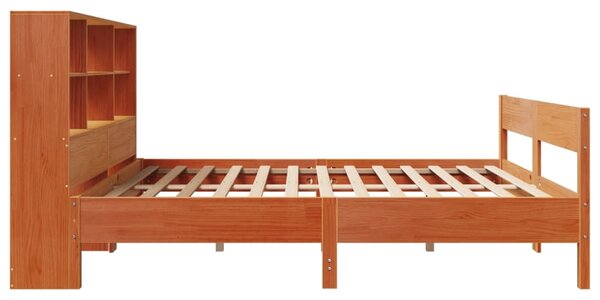 Postel s knihovnou bez matrace 140 x 190 cm masivní borovice 3323001