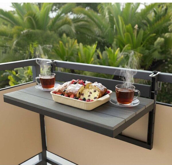 Závěsný stolek na balkon 80x37x42 cm SPRINGOS GF0121 šedý
