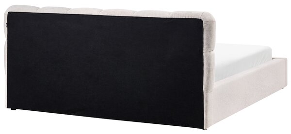 Postel s úložným prostorem Tkanina BASTON 180 x 200 cm Světle béžová