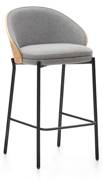 Šedá/v přírodní barvě barová židle (výška sedáku 65 cm) Eamy – Kave Home