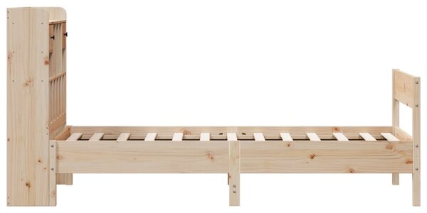 Postel s knihovnou bez matrace 75 x 190 cm masivní borovice 3323050