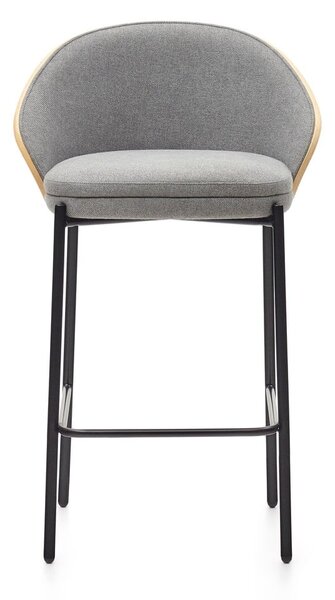 Šedá/v přírodní barvě barová židle (výška sedáku 65 cm) Eamy – Kave Home