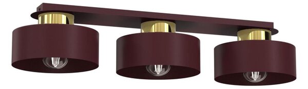 Stropní svítidlo MARTI 3xE27/15W/230V 68x20,5 cm burgundy/zlatá