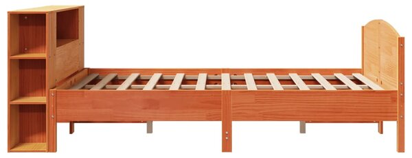Postel s knihovnou bez matrace 135 x 190 cm masivní borovice 3323076