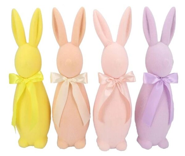 Žlutý veliký zajíc s mašlí Bunny Easter Flock XL - 20*20*70 cm - daan kromhout