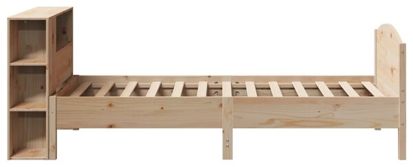 Postel s knihovnou bez matrace 75 x 190 cm masivní borovice 3323089
