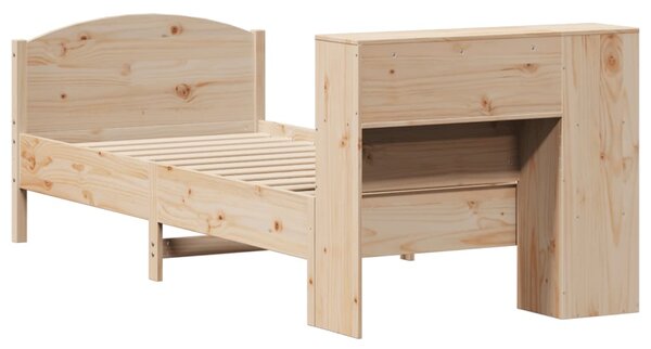 Postel s knihovnou bez matrace 75 x 190 cm masivní borovice 3323089