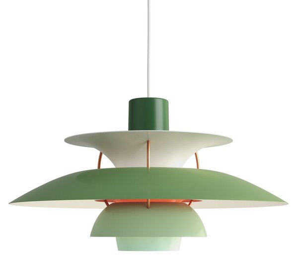 Závěsná svítidlo Louis Poulsen, PH 5, stmívatelné, Zelená, Obývací pokoj, Kov, Design