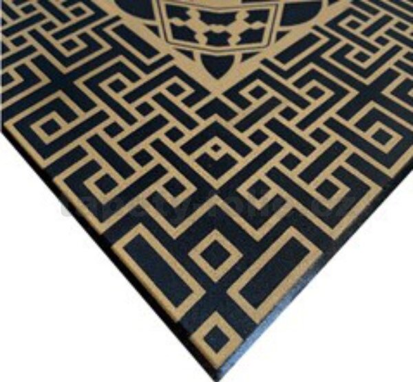 3D panel 0039, rozměr 50 cm x 50 cm, VERSO - řecký klíč zlato-černý, IMPOL TRADE