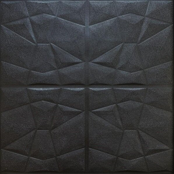 Samolepící pěnové 3D panely S11, cena za kus, rozměr 70 x 70 cm, diamant černý, IMPOLTRADE