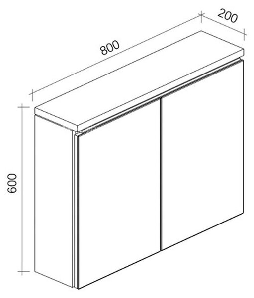 Zrcadlová skříňka - Dub - 80 x 60 cm - S LED osvětlením