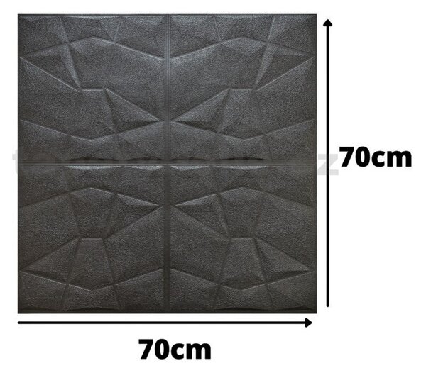 Samolepící pěnové 3D panely S11, rozměr 70 x 70 cm, diamant černý, IMPOLTRADE