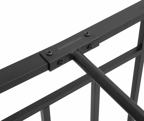 HOMCOM Jednolůžková kovová postel 31 cm pro matraci 90x190 cm s hlavovým čelem ve tvaru motýla a úložným prostorem pod postelí 95x196x100 cm Černá | A