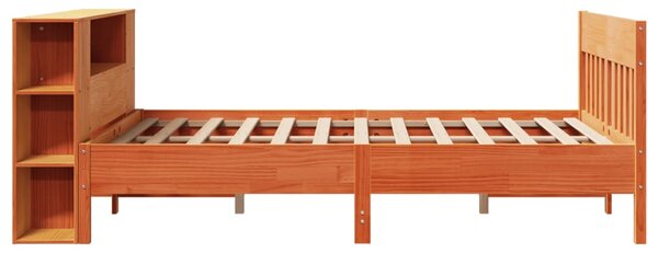Postel s knihovnou bez matrace 135 x 190 cm masivní borovice 3323193