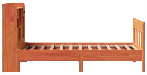 Postel bez matrace voskově hnědá 75 x 190 cm masivní borovice 3323286