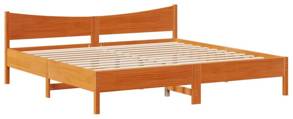 Postel bez matrace voskově hnědá 200 x 200 cm masivní borovice 3323289