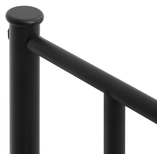 HOMCOM Jednolůžkový kovový rám postele 31 cm pro matraci 90x190 cm s čelním panelem ve tvaru srdce a úložným prostorem 95x196x100 cm Černý | Aosom