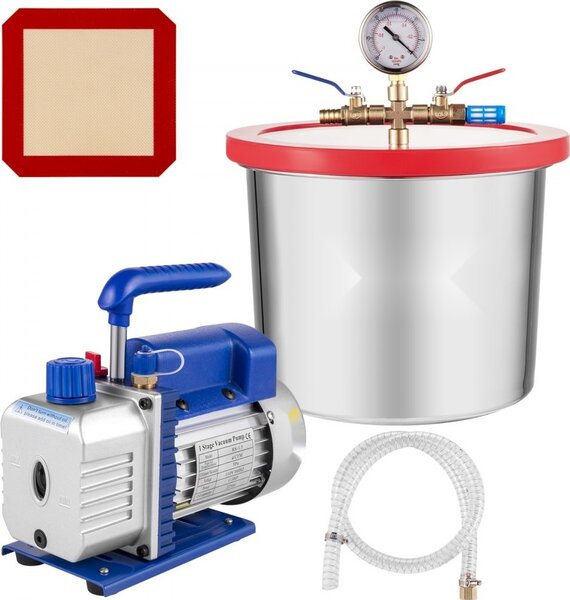 Vakuová pumpa 2 Gallonen - Vakuumkammer 4CFM 1/3HP - Průmyslová vakuová pumpa - Vakuumpumpa pro domácnost - Hochleistungs Vakuumerzeuger