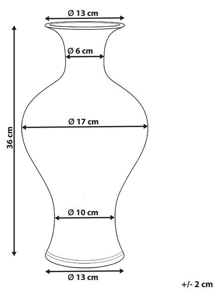 Váza na květiny BERGA Porcelán 36 cm Bílá/Modrá