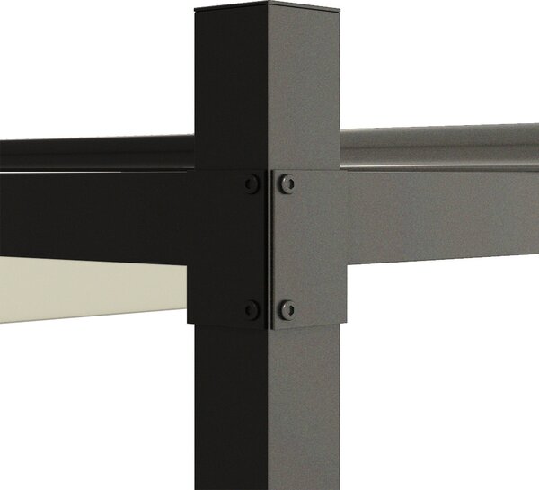 Outsunny Pergola Garáž 3x3 m s voděodolnou skládací střechou, Pergola pro zahradní terasu, balkon, verandu, patio, bazén, venkovní použití, kovová kon