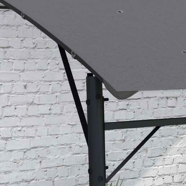 Zahradní pergola Outsunny s 12 odvodňovacími otvory, kovová konstrukce s polyesterovou střechou, 8 rozšiřovacími šrouby a 8 kotvami do země, 400x296x2
