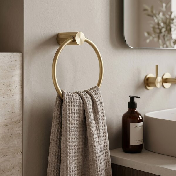 Koupelnový věšák Ring 64106 SOLO Brush Gold