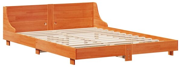 Postel bez matrace voskově hnědá 140 x 190 cm masivní borovice 3323703