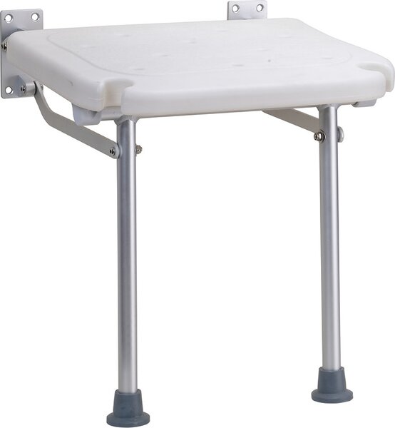 Bemeta HELP: Sklopné sprchové sedátko s nohou, hliník, plast bílý 353125033