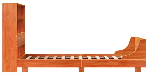 Postel bez matrace voskově hnědá 100 x 200 cm masivní borovice 3323697