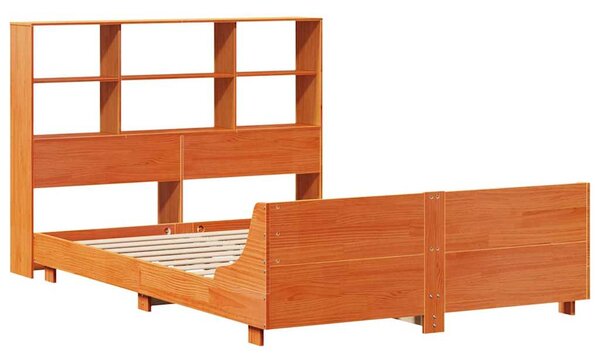 Postel bez matrace voskově hnědá 140 x 190 cm masivní borovice 3323703
