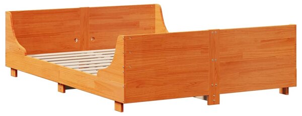 Postel bez matrace voskově hnědá 135 x 190 cm masivní borovice 3323778