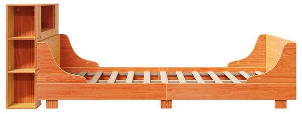 Postel bez matrace voskově hnědá 135 x 190 cm masivní borovice 3323778