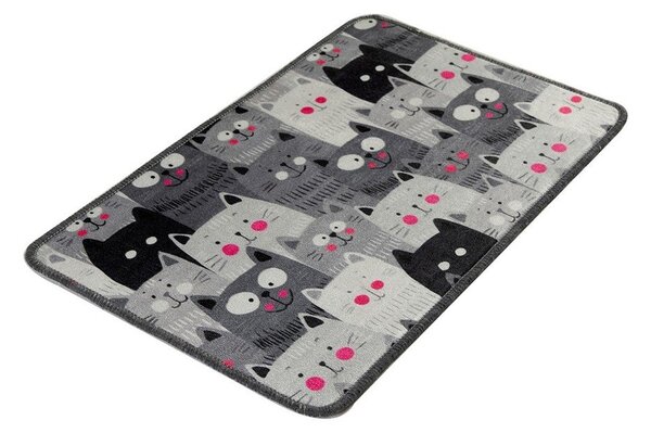 Šedá koupelnová předložka 40x60 cm Meow – Foutastic
