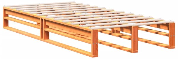 Postel s knihovnou bez matrace hnědá 75x190 cm masivní borovice 3323976