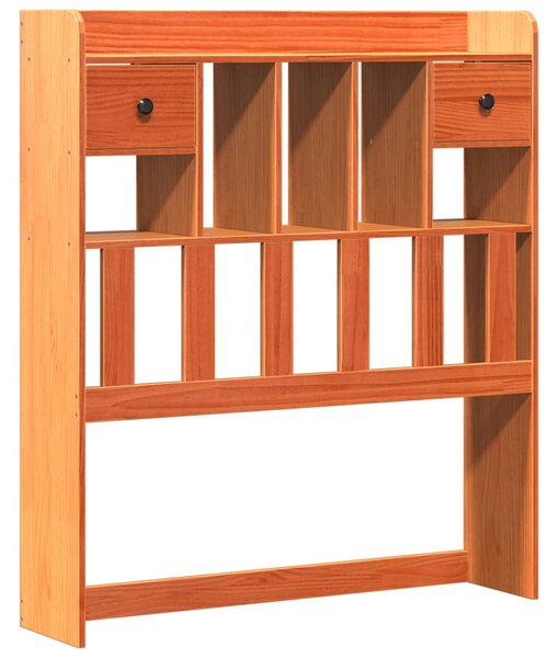 Postel s knihovnou bez matrace hnědá 75x190 cm masivní borovice 3323976