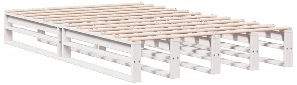 Postel s knihovnou bez matrace bílá 135x190 cm masivní borovice 3323984