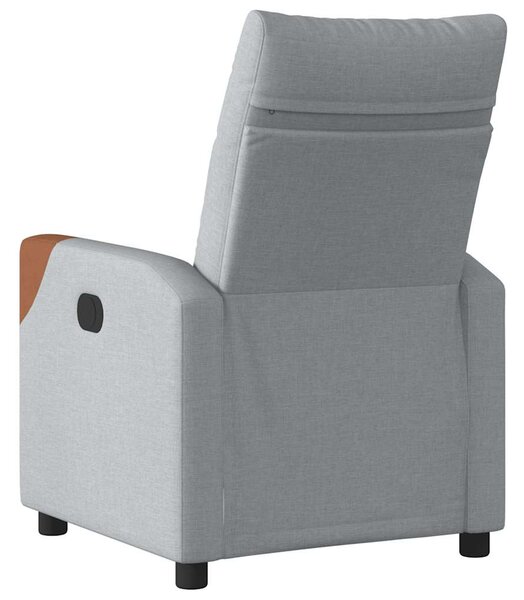 Elektrické polohovací křeslo světle šedé textil 3323990