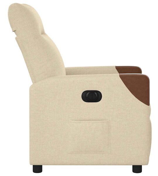Elektrické polohovací křeslo krémové textil 3323994