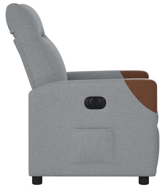 Elektrické polohovací křeslo světle šedé textil 3323990