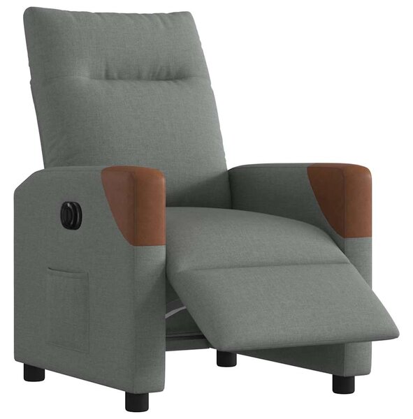 Elektrické polohovací křeslo tmavě šedé textil 3323991