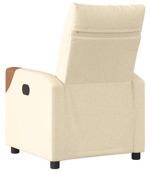 Elektrické polohovací křeslo krémové textil 3323994