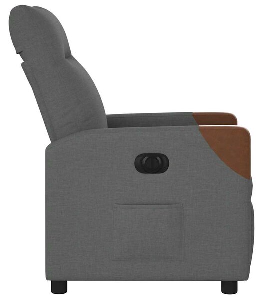 Elektrické polohovací křeslo tmavě šedé textil 3323991