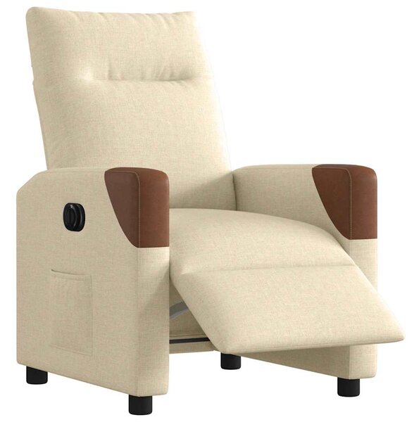 Elektrické polohovací křeslo krémové textil 3323994