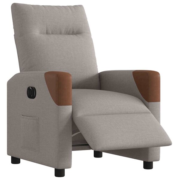 Elektrické polohovací křeslo taupe textil 3323995