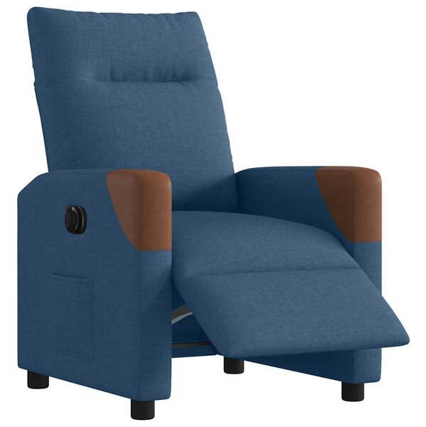 Elektrické polohovací křeslo modré textil 3323996