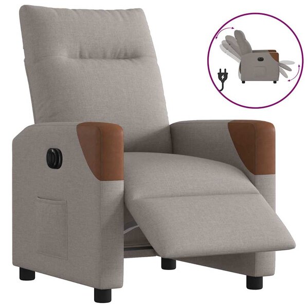 Elektrické polohovací křeslo taupe textil 3323995